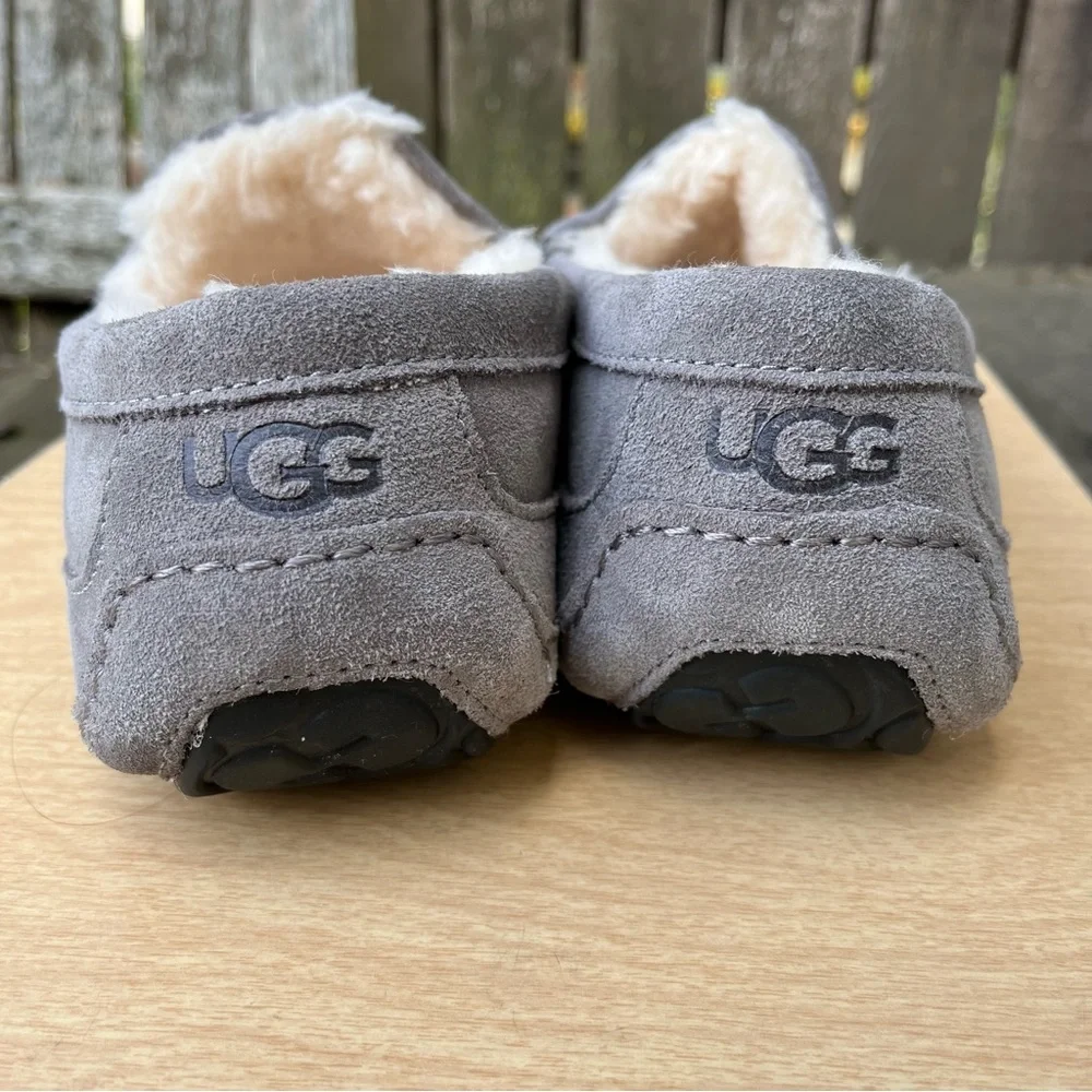 UGG Men’s Ascot Suede Sheepskin Lined Slippers In Gray Sz 10 - Picture 4 of 13